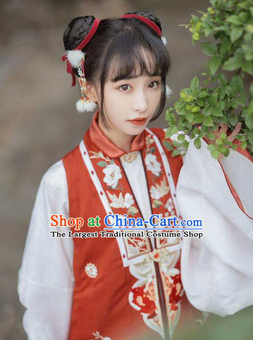 Ancient China Young Beauty Costumes Traditional Ming Dynasty Courtesan Du Liniang Hanfu Dress Apparels