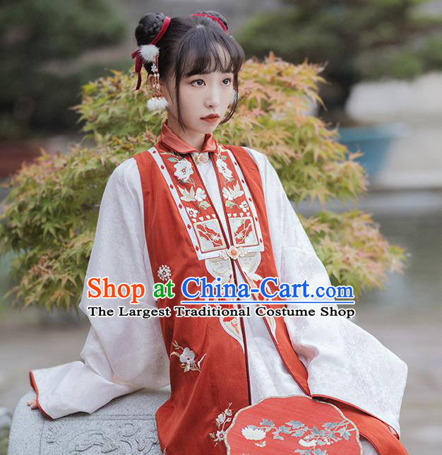 Ancient China Young Beauty Costumes Traditional Ming Dynasty Courtesan Du Liniang Hanfu Dress Apparels