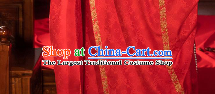 Chinese Ancient Song Dynasty Empress Historical Costumes Traditional Wedding Embroidered Hanfu Apparels Complete Set