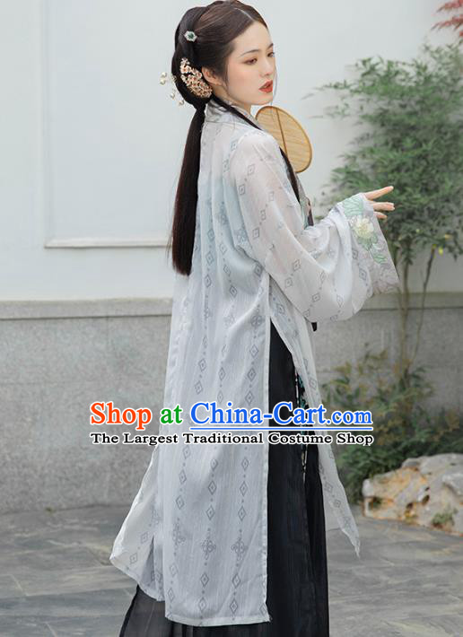 China Ancient Clothing Traditional Hanfu Dress Song Dynasty Embroidered BeiZi Top and Skirt for Young Female