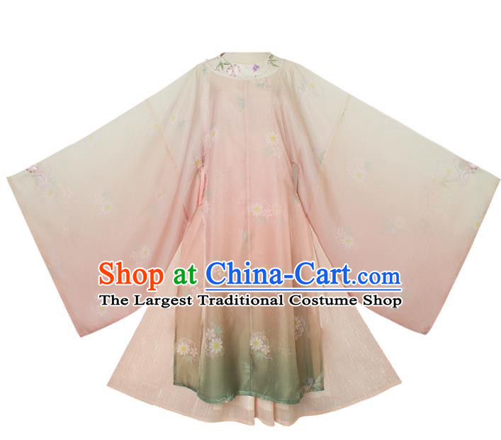 China Song Dynasty Round Collar Robe Traditional Hanfu Dress Ancient Chinese Female Swordsman Costume