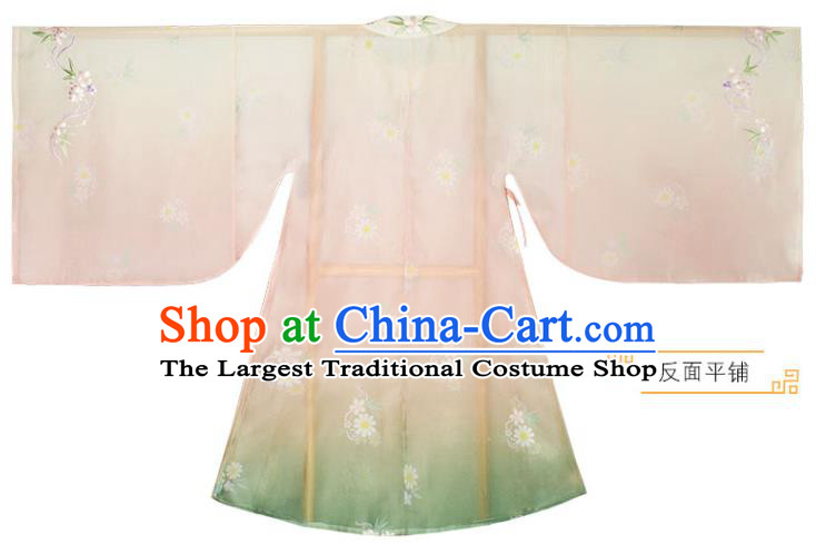 China Song Dynasty Round Collar Robe Traditional Hanfu Dress Ancient Chinese Female Swordsman Costume