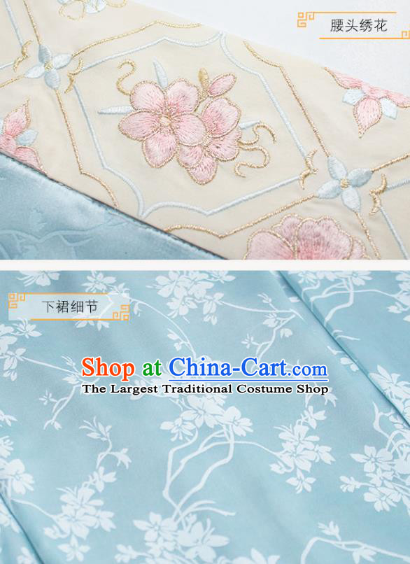 Traditional China Female Hanfu Ancient Song Dynasty Civilian Female Costume Blouse top and Skirt Full Set