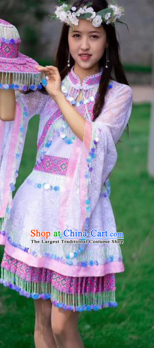 China Yunshan Ethnic Costumes Minority Nationality Photography Clothing Top and Skirt with Hat