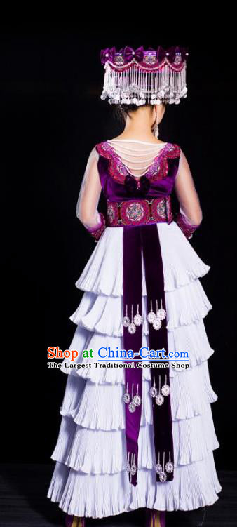 China Guizhou Miao Minority Costumes Travel Photography Fashion Folk Dance Dress Traditional Ethnic Clothing with Hat