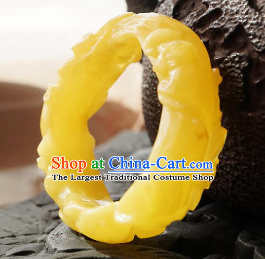 Chinese Traditional Carving Beeswax Bangle Accessories Ancient Princess Bracelet Jewelry