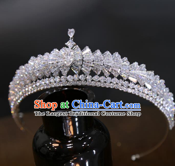 Top Grade Handmade Wedding Zircon Royal Crown Europe Princess Hair Jewelry Accessories