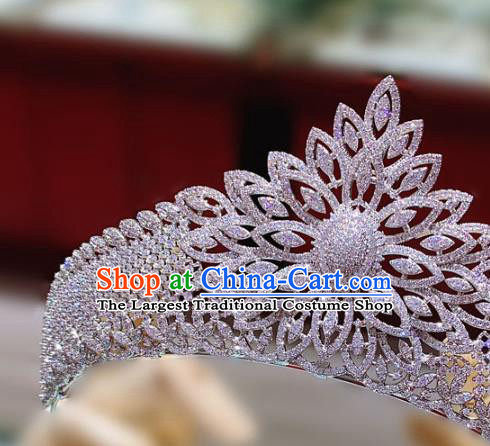 Top Europe Princess Zircon Royal Crown Wedding Bride Hair Accessories Baroque Hair Jewelry