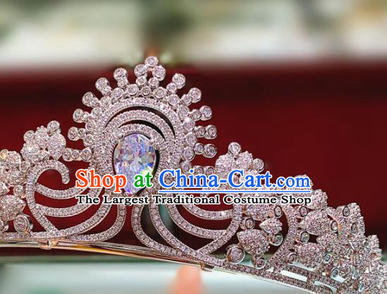 Top Europe Wedding Bride Hair Accessories Baroque Hair Jewelry Princess Zircon Royal Crown
