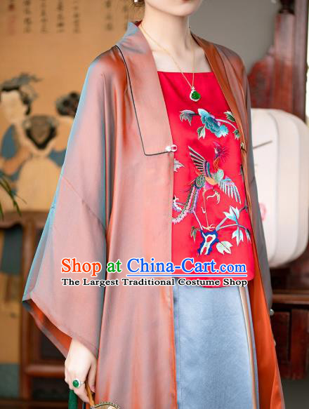 Chinese Classical Bellyband Traditional Embroidered Phoenix Peony Red Silk Stomachers Costume