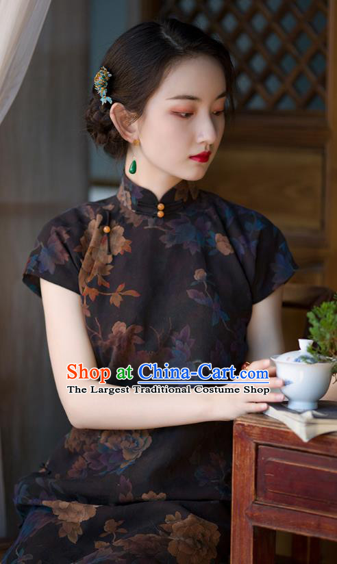 Chinese National Women Dress Classical Silk Cheongsam Traditional Qipao Costume