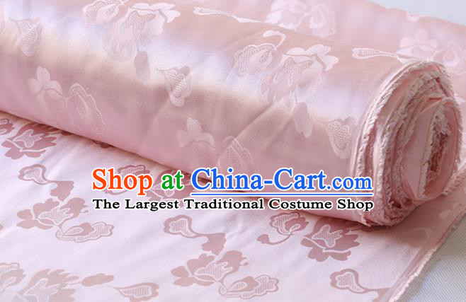 Asian Mulberry Silk Fabric Chinese Hanfu Satin Cloth Traditional Pattern Design Pink Silk Drapery