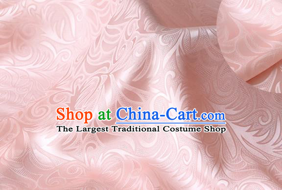 Chinese Cheongsam Silk Drapery Classical Sago Flowers Pattern Damask Fabric Traditional Pink Jacquard Cloth