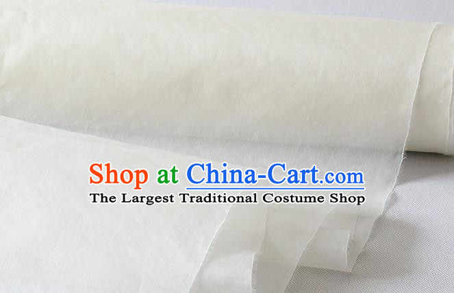 Chinese Traditional Jacquard Damask Cloth Cheongsam Classical Phoenix Peony Pattern Silk Drapery White Organza Fabric