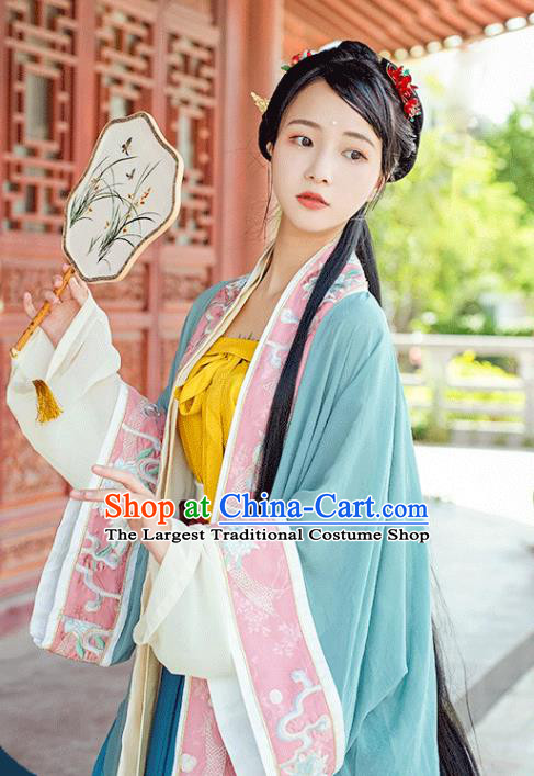 China Ancient Princess Hanfu Dress Traditional Song Dynasty Patrician Lady Embroidered Clothing