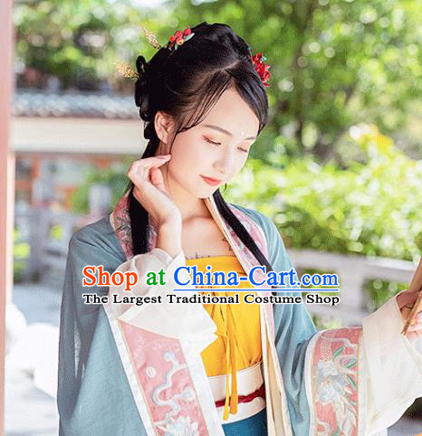 China Ancient Princess Hanfu Dress Traditional Song Dynasty Patrician Lady Embroidered Clothing