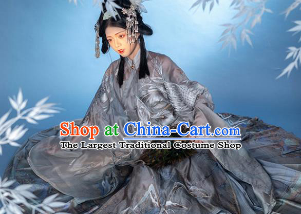 China Traditional Hanfu Clothing Ancient Ming Dynasty Imperial Consort  Embroidered Costumes Complete Set