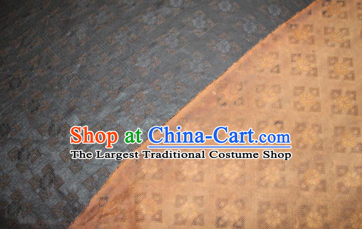 Chinese Classical Hollowed Pattern Silk Drapery Traditional Cheongsam Fabric Grey Gambiered Guangdong Gauze