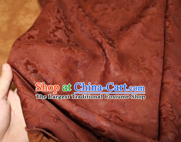 Chinese Classical Flowers Pattern Silk Drapery Traditional Cheongsam Fabric Purplish Red Gambiered Guangdong Gauze