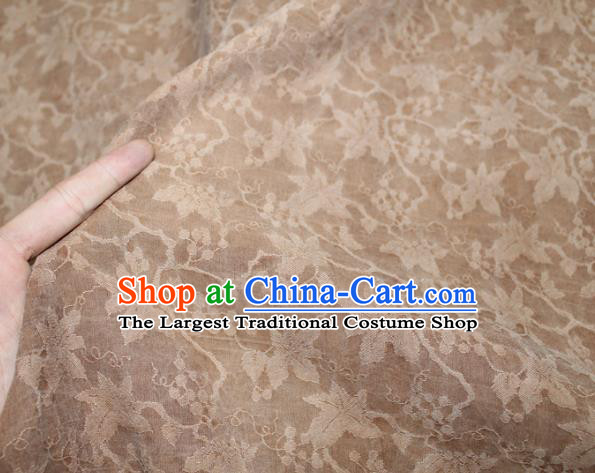 Chinese Classical Grape Pattern Silk Drapery Traditional Cheongsam Gambiered Guangdong Gauze Ginger Silk Fabric