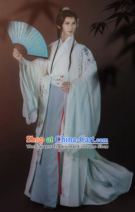 Ancient China Swordsman Clothing Traditional Hanfu Apparels Jin Dynasty Nobility Childe Historical Costumes for Men