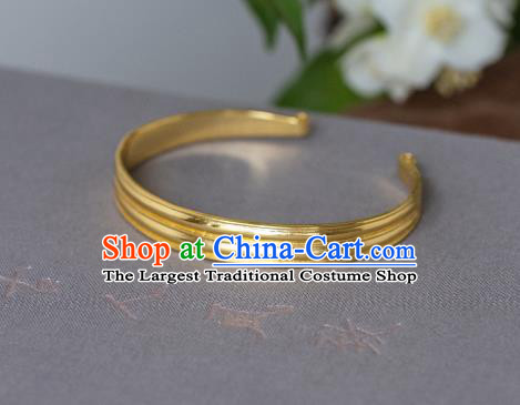 Chinese Ancient Princess Jewelry Accessories Traditional Tang Dynasty Gilding Bracelet