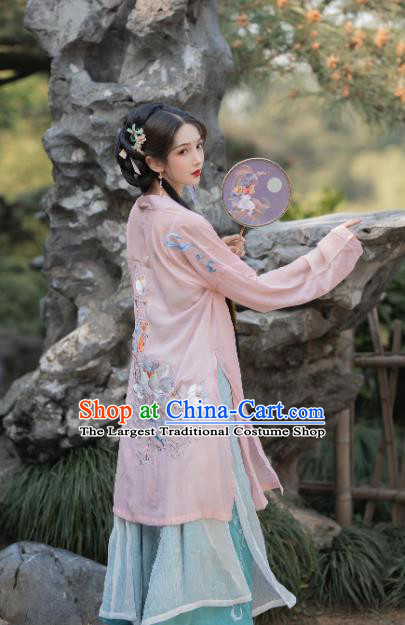 China Ancient Hanfu Dress Traditional Song Dynasty Young Beauty Historical Clothing