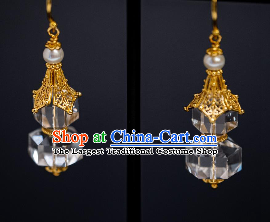 China Traditional Ming Dynasty Ear Jewelry Ancient Ming Dynasty Imperial Concubine Crystal Gourd Earrings