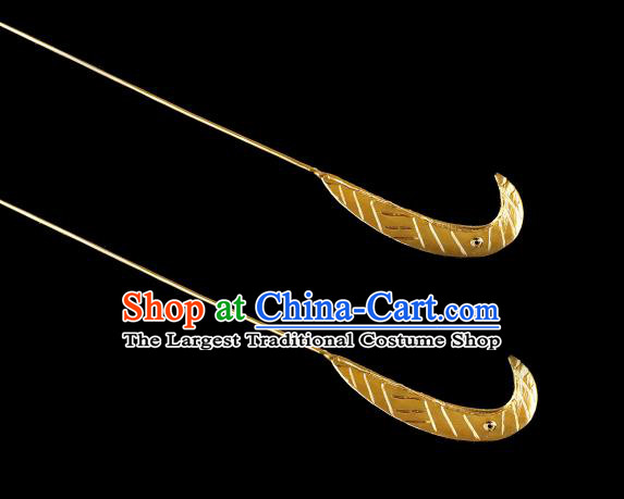 China Traditional Hair Accessories Handmade Ancient Empress Hairpin Jin Dynasty Golden Sword Hair Stick for Women