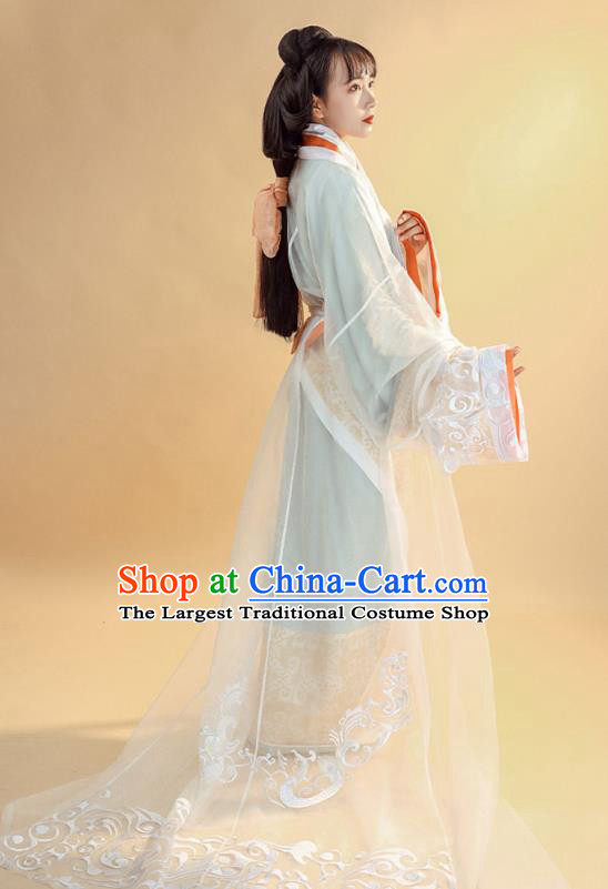 China Ancient Palace Lady Historical Clothing Han Dynasty Court Woman Costumes Traditional Hanfu Curving Front Robe