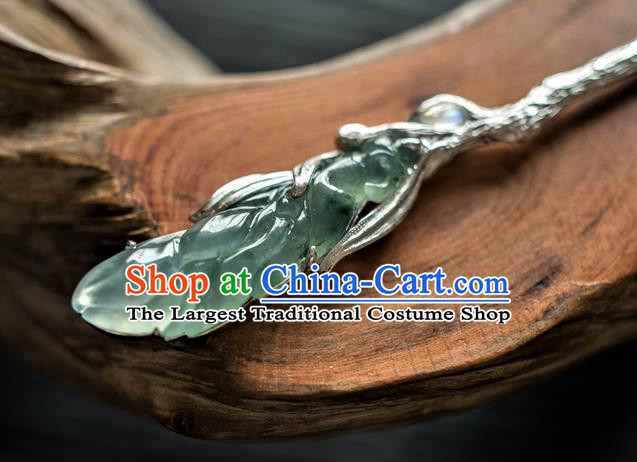 China Ming Dynasty Moonstone Mangnolia Hairpin Traditional Ancient Princess Hanfu Hair Accessories Hair Stick