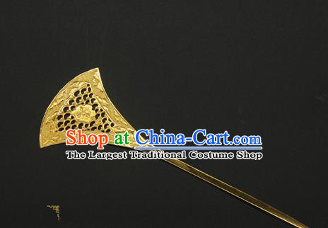 China Handmade Golden Hairpin Traditional Tang Dynasty Hair Stick Ancient Court Empress Hair Accessories