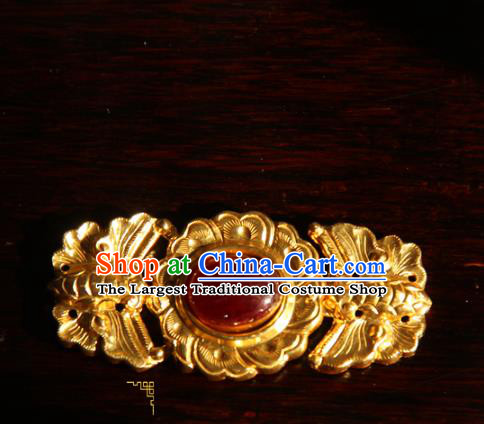 China Handmade Ancient Noble Lady Costume Golden Butterfly Buckle Ming Dynasty Hanfu Button