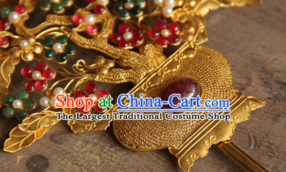 China Ancient Imperial Consort Hairpin Traditional Qing Dynasty Court Hair Accessories Handmade Hair Stick