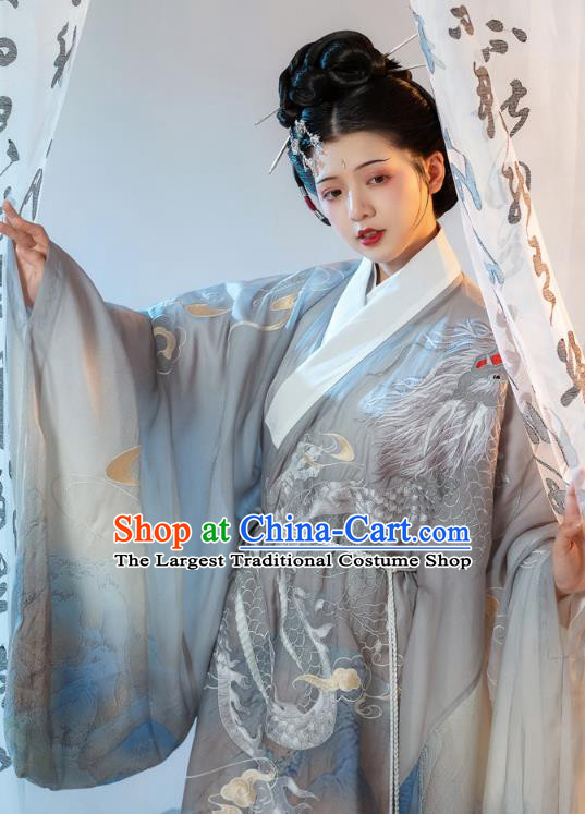 China Ancient Imperial Mistress Embroidered Clothing Ming Dynasty Noble Countess Costumes Traditional Hanfu Dress
