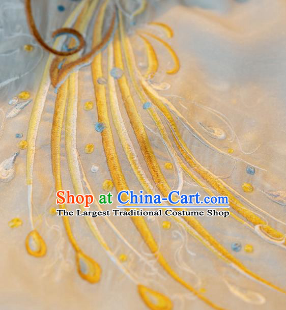 China Ancient Empress Embroidered Clothing Song Dynasty Court Queen Costumes Traditional Yellow Hanfu Dress