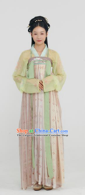 China Traditional Hanfu Dress Tang Dynasty Palace Lady Historical Clothing Ancient Young Beauty Costumes