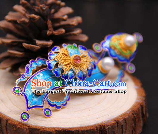 Handmade Traditional Court Enamel Brooch Jewelry Chinese Ancient Qing Dynasty Queen Breastpin Accessories