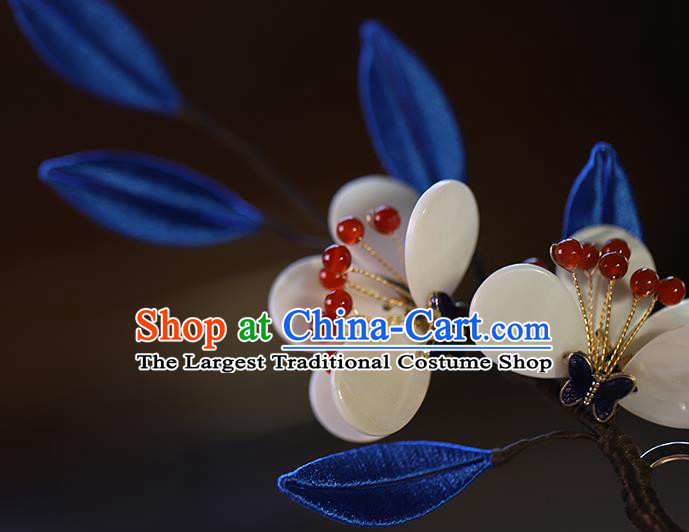 Chinese Traditional Hanfu Flowers Hair Stick Wedding Hair Accessories Ancient Bride Butterfly Hairpin