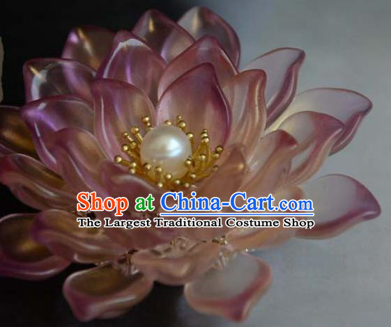 Chinese Ancient Empress Hairpin Traditional Hanfu Lotus Hair Crown Hair Accessories