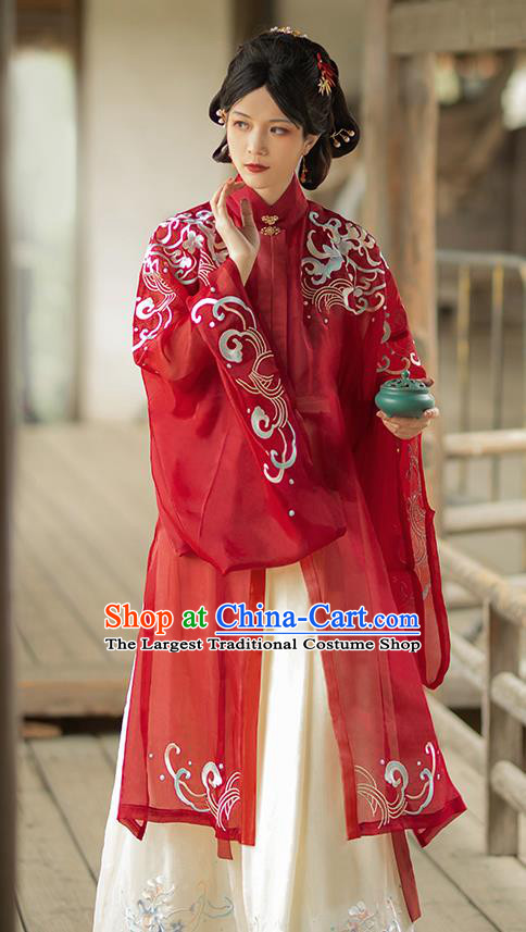 China Ming Dynasty Rich Mistress Historical Clothing Traditional Hanfu Dress Ancient Noble Woman Costumes