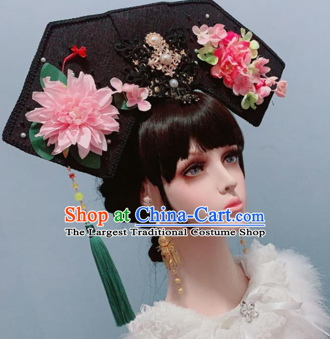 China Qing Dynasty Empress Phoenix Coronet Traditional Drama Ancient Court Queen Hair Accessories Hat