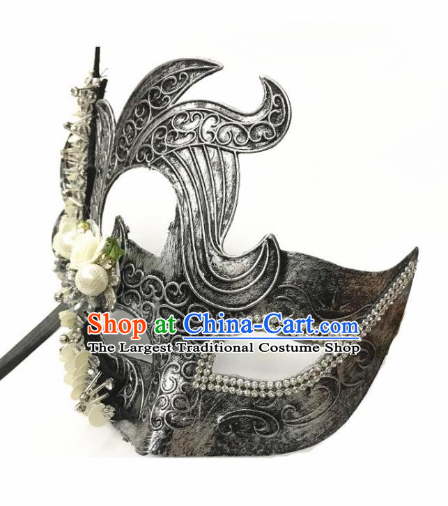 Top Grade Fancy Ball Cosplay Swordsman Face Mask Halloween Stage Performance Accessories