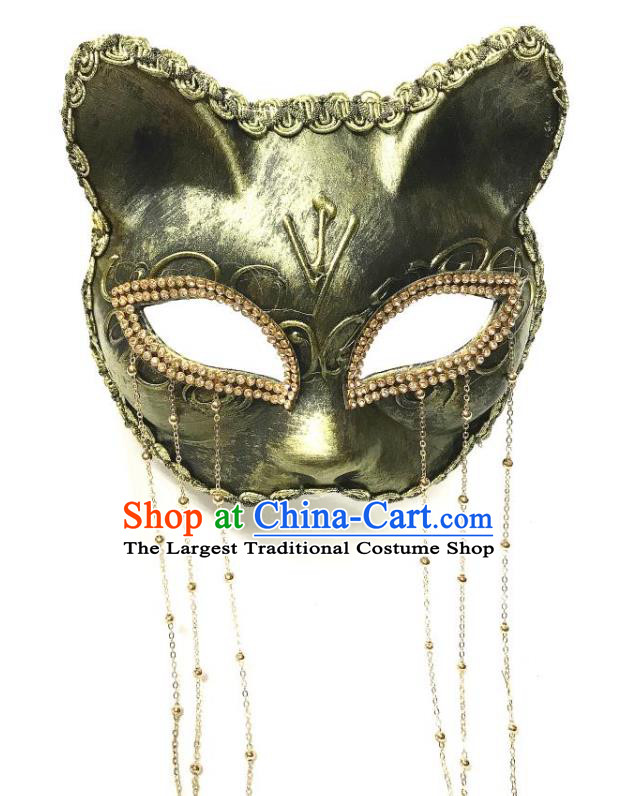 Top Halloween Cosplay Cat Mask Fancy Ball Stage Performance Fairy Face Accessories