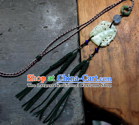 Traditional Waist Accessories Jewelry Handmade China National Tassel Jade Pendant