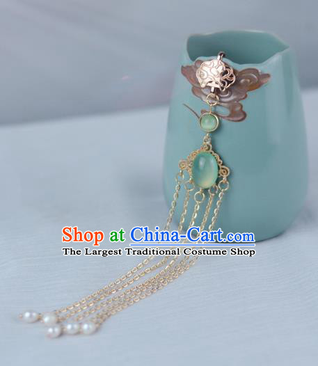 Chinese Handmade Golden Tassel Brooch Accessories Traditional Cheongsam Jewelry Pendant