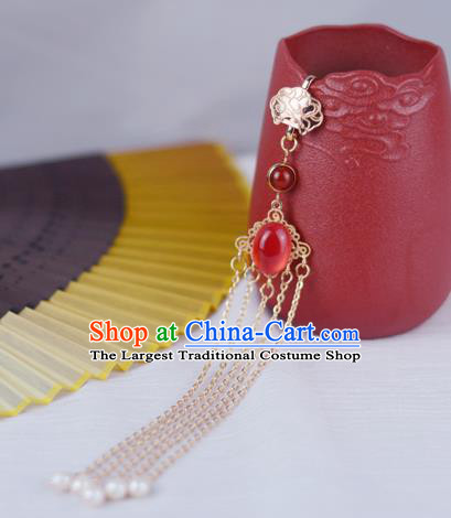 Chinese Handmade Red Brooch Traditional Cheongsam Jewelry Pendant Tassel Accessories