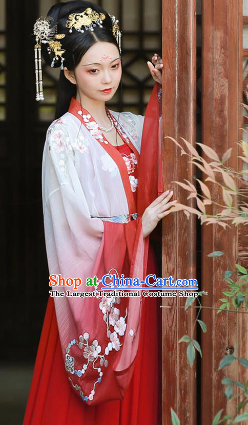 China Ancient Young Beauty Costumes Traditional Tang Dynasty Court Woman Hanfu Dress Historical Clothing