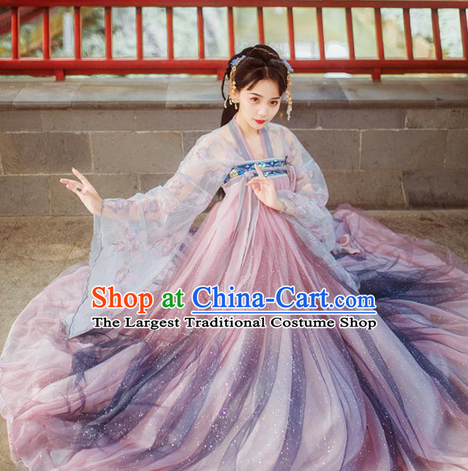 Traditional China Tang Dynasty Palace Lady Historical Clothing Ancient Goddess Classical Dance Hanfu Dress