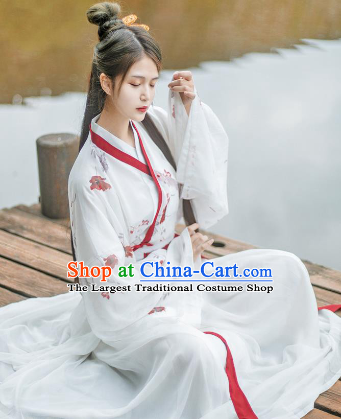 Traditional China Jin Dynasty Female Swordsman Historical Clothing Ancient Country Lady Hanfu Garment Outfits